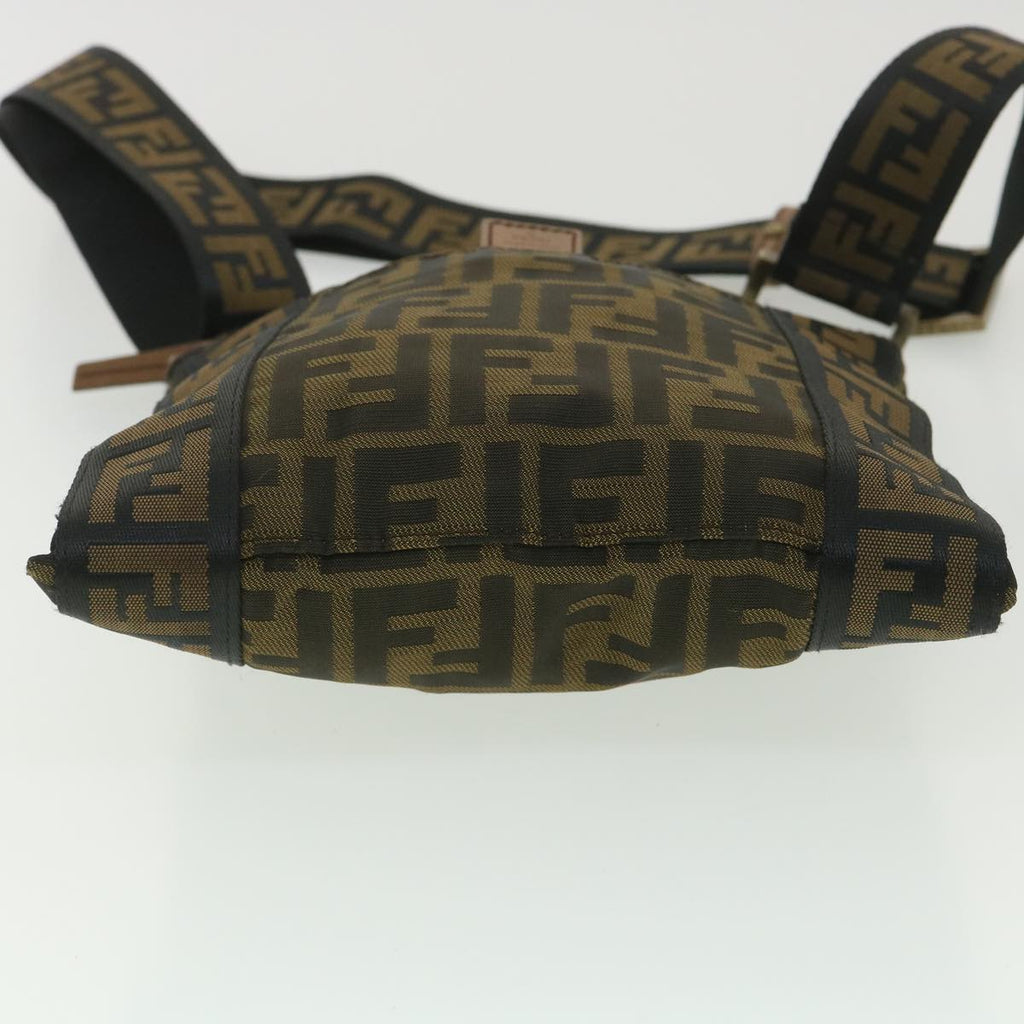 FENDI Zucca Canvas Shoulder Bag Nylon Brown yk6092