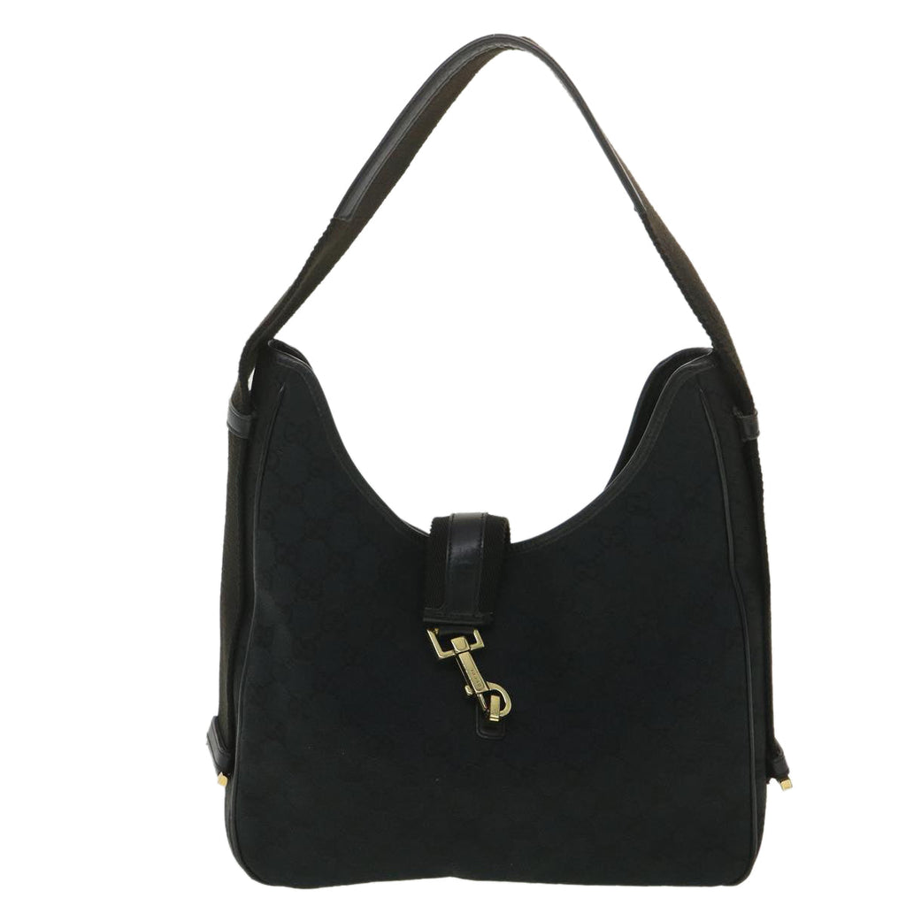 GUCCI GG Canvas Jackie Shoulder Bag Black 92735 yk6103