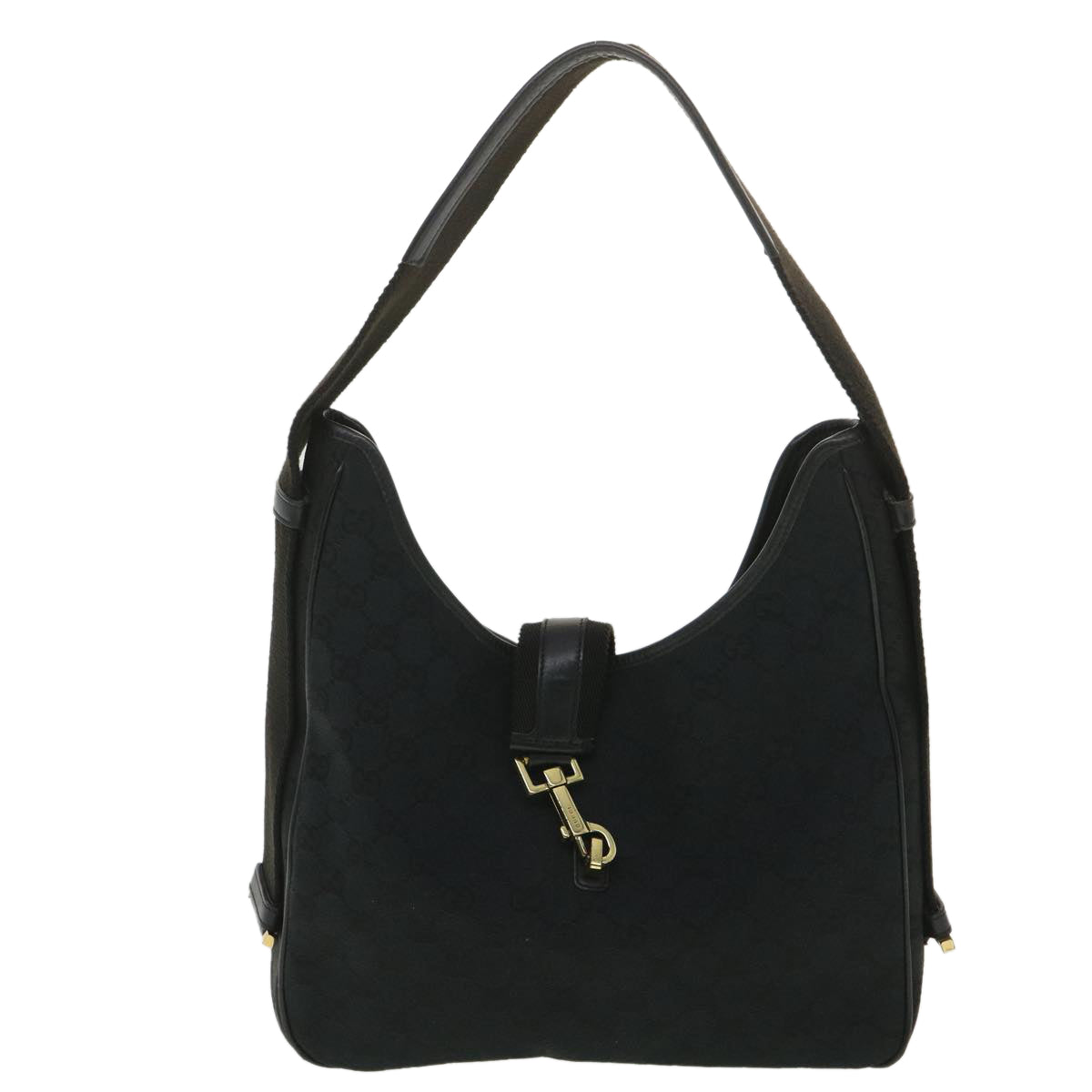 GUCCI GG Canvas Jackie Shoulder Bag Black 92735 yk6103