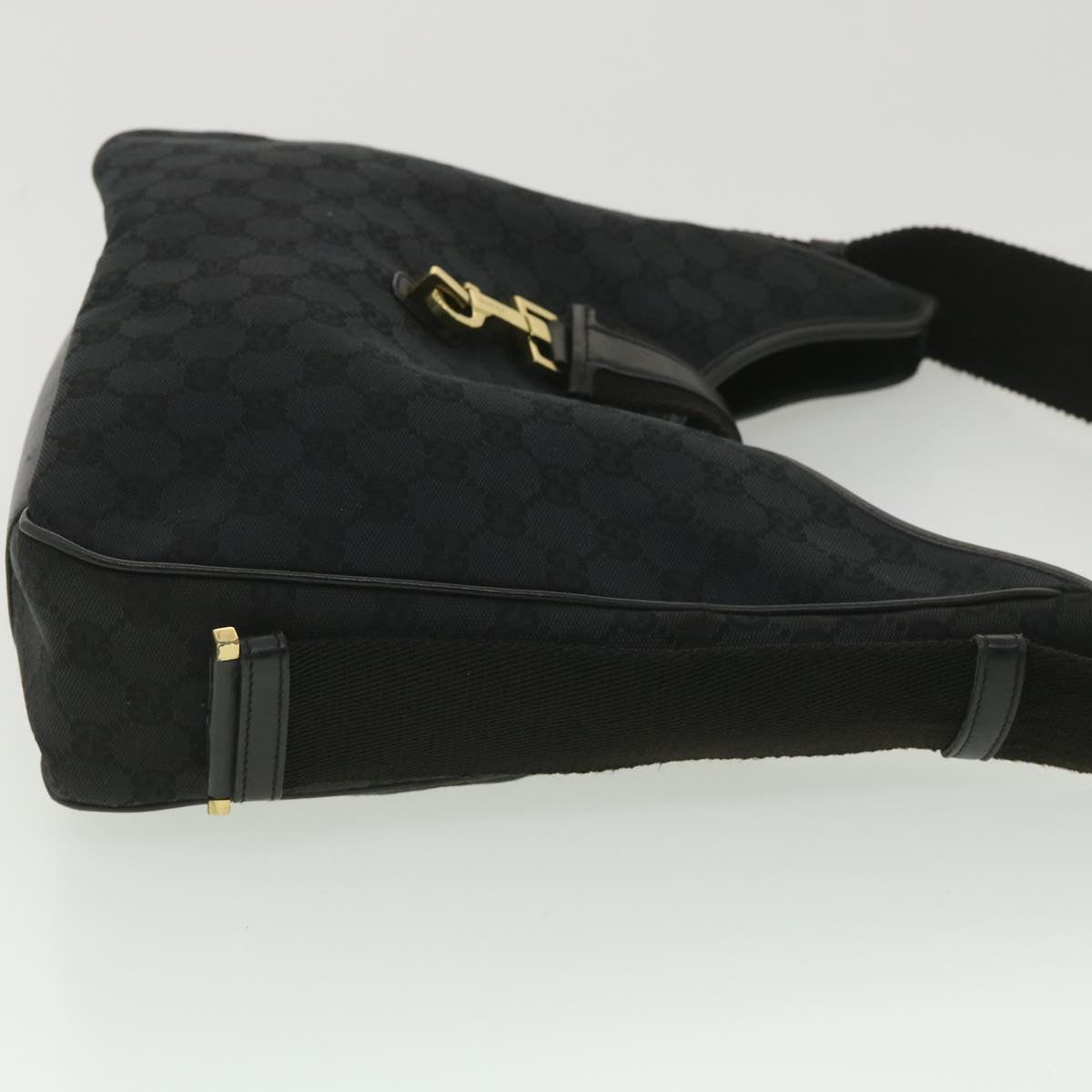 GUCCI GG Canvas Jackie Shoulder Bag Black 92735 yk6103