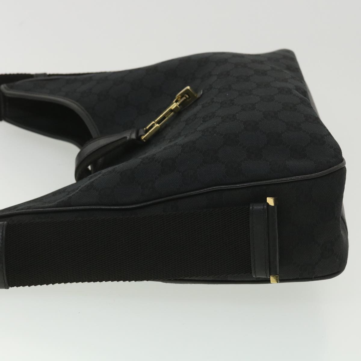GUCCI GG Canvas Jackie Shoulder Bag Black 92735 yk6103