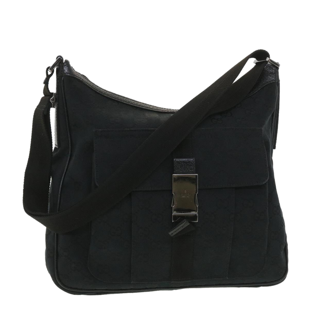 GUCCI GG Canvas Shoulder Bag Black 131211 yk6108