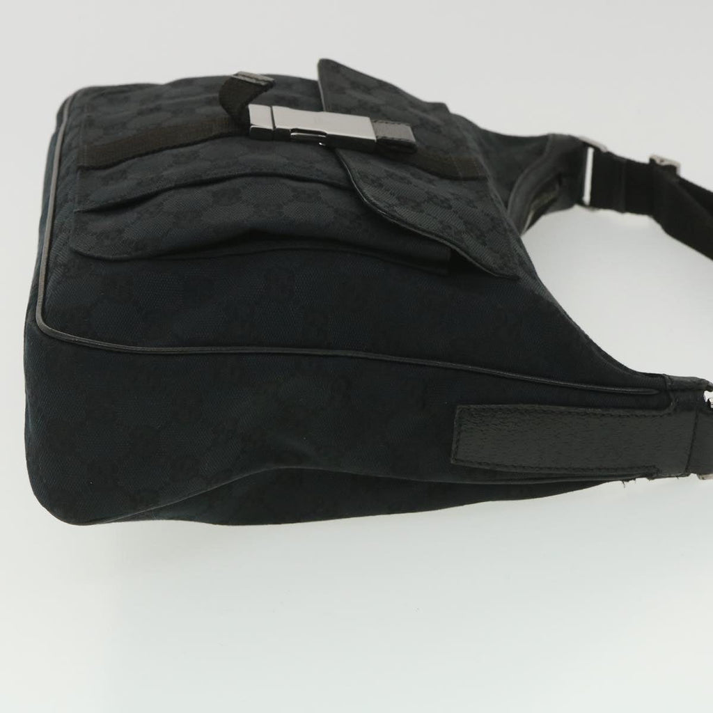 GUCCI GG Canvas Shoulder Bag Black 131211 yk6108
