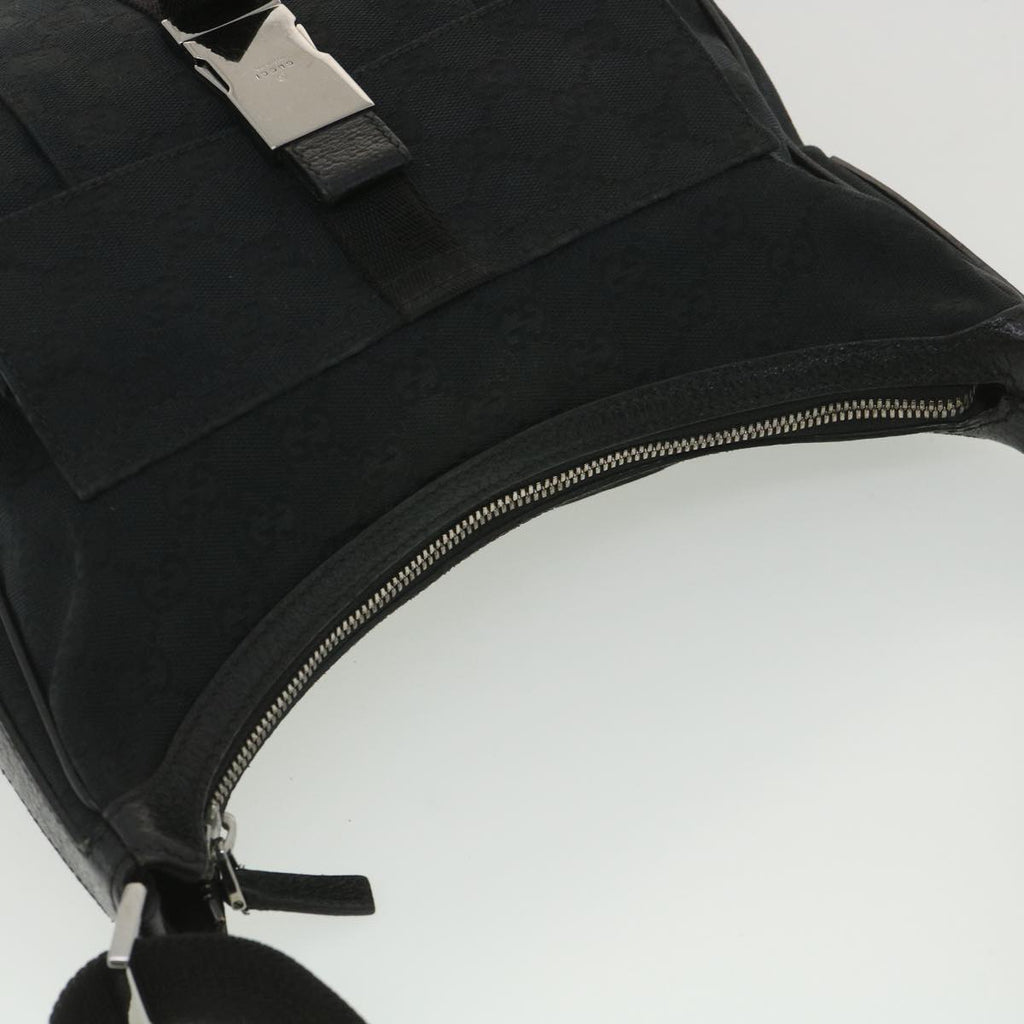 GUCCI GG Canvas Shoulder Bag Black 131211 yk6108