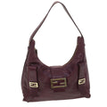 FENDI Mamma Baguette Shoulder Bag Leather Purple yk6116