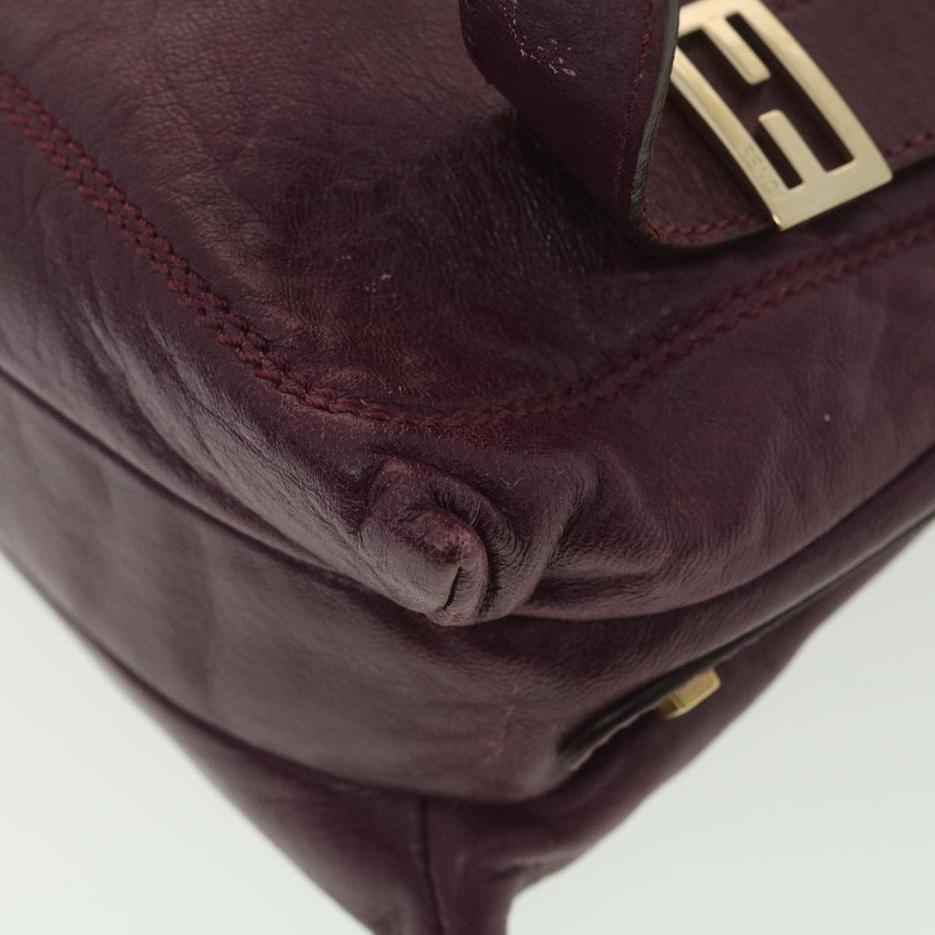 FENDI Mamma Baguette Shoulder Bag Leather Purple yk6116