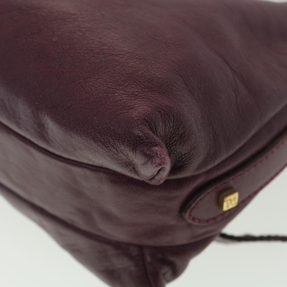FENDI Mamma Baguette Shoulder Bag Leather Purple yk6116