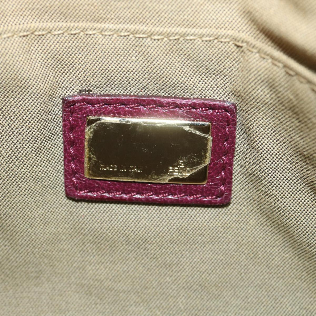 FENDI Mamma Baguette Shoulder Bag Leather Purple yk6116