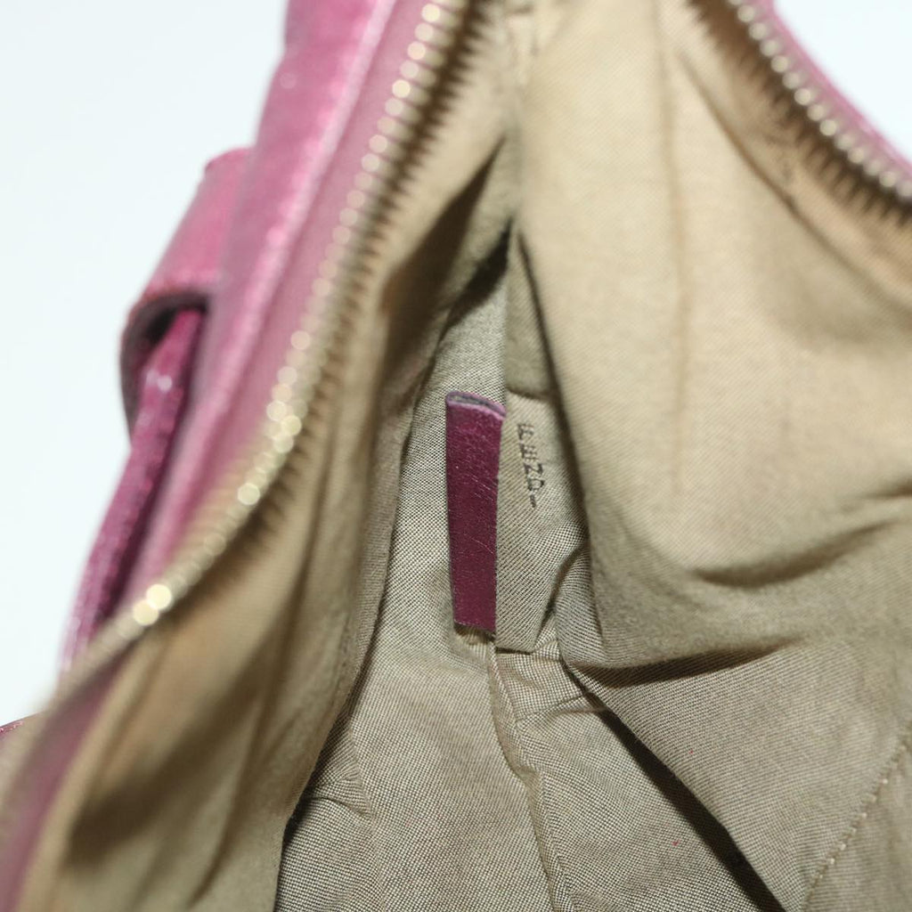 FENDI Mamma Baguette Shoulder Bag Leather Purple yk6116