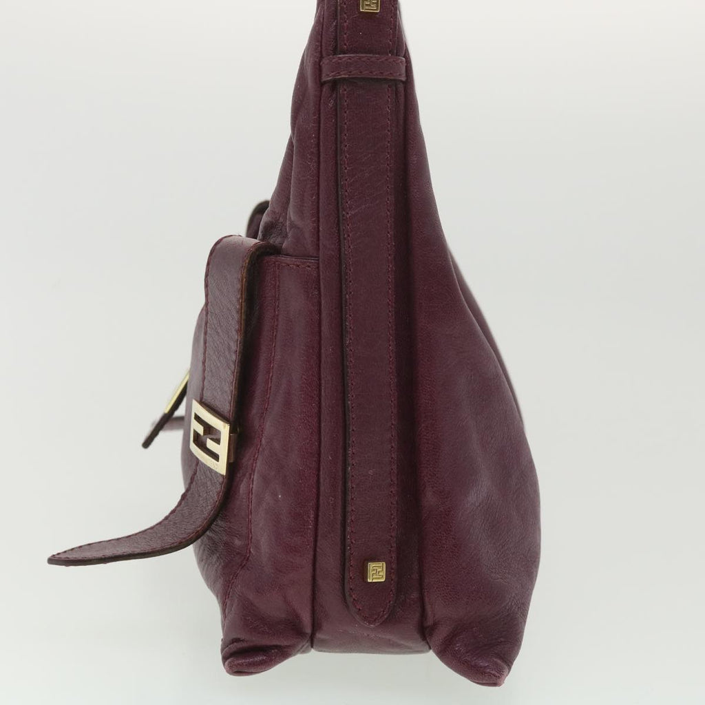 FENDI Mamma Baguette Shoulder Bag Leather Purple yk6116