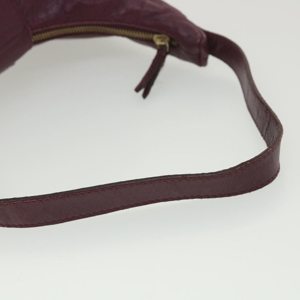 FENDI Mamma Baguette Shoulder Bag Leather Purple yk6116