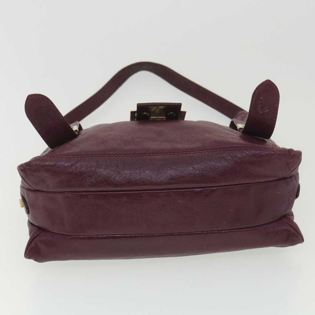 FENDI Mamma Baguette Shoulder Bag Leather Purple yk6116