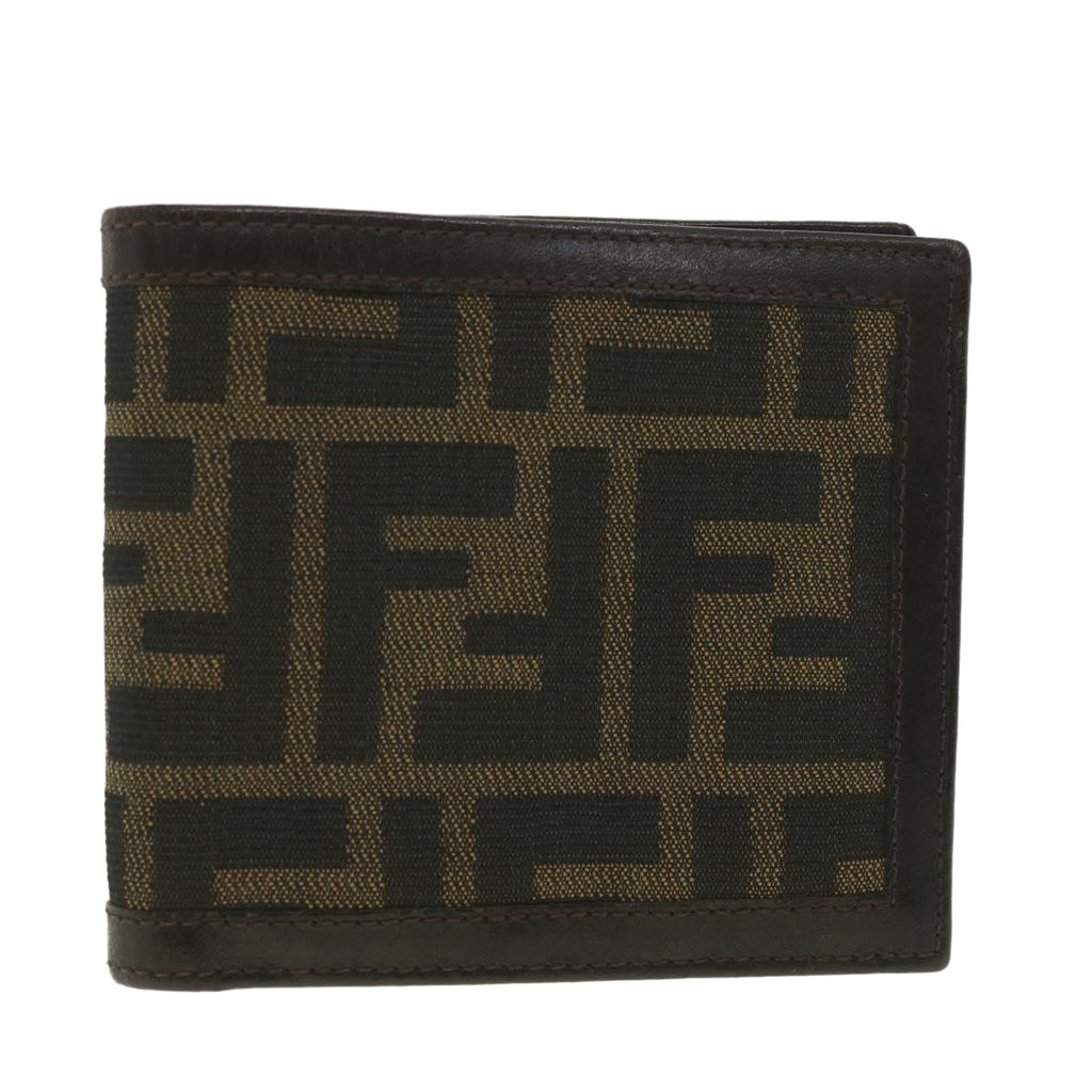 FENDI Zucca Canvas Wallet Black Brown yk6120