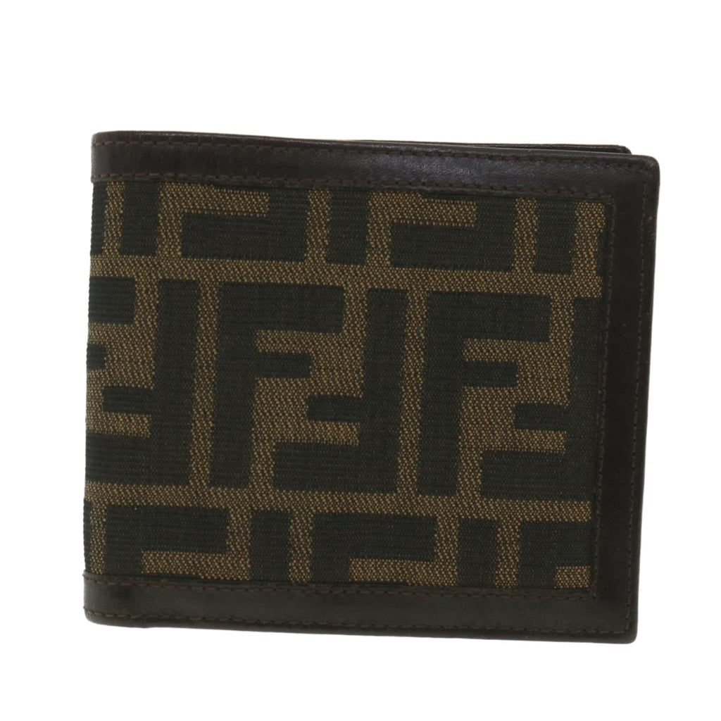FENDI Zucca Canvas Wallet Black Brown yk6120