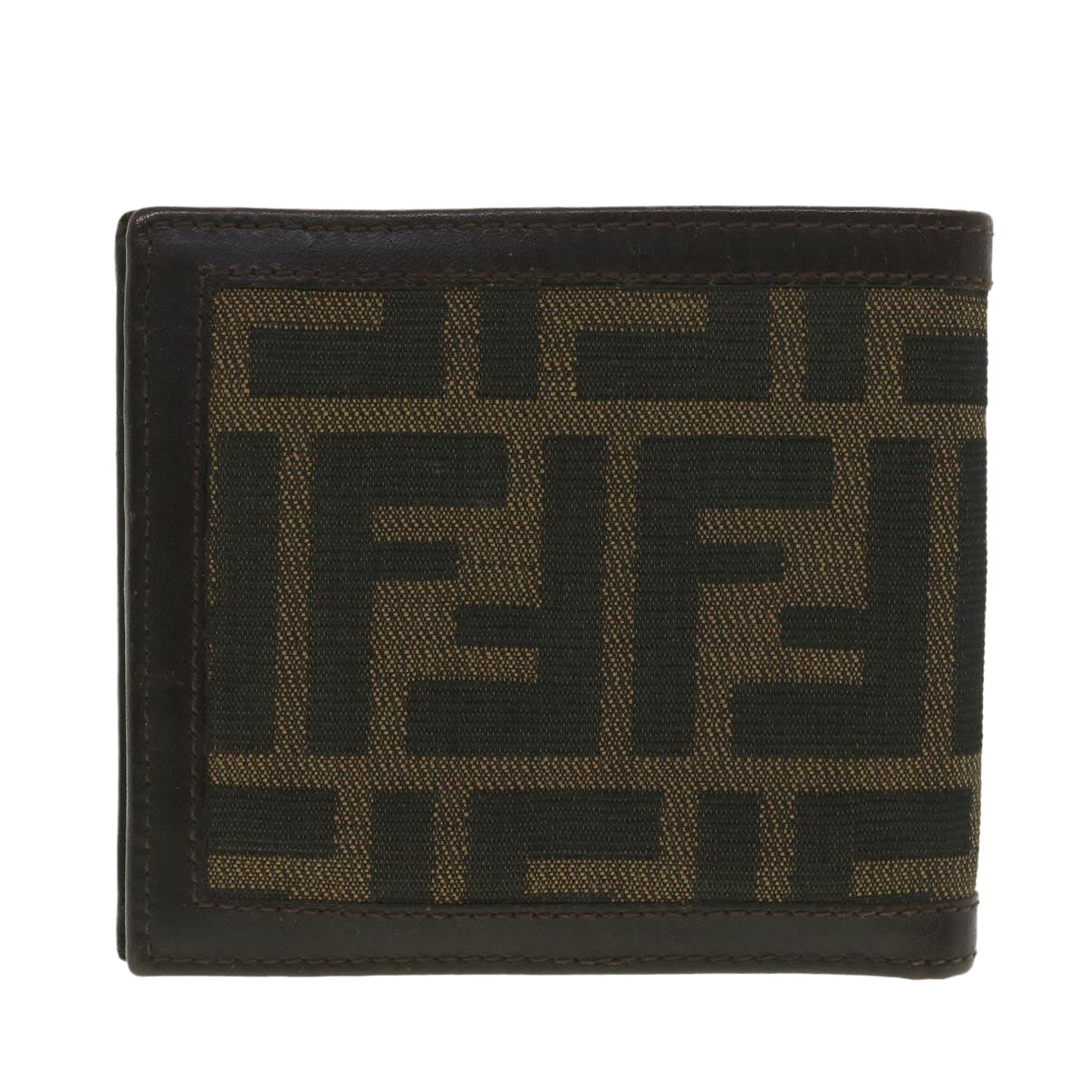 FENDI Zucca Canvas Wallet Black Brown yk6120