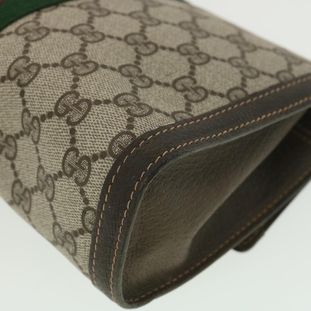 GUCCI GG Canvas Web Sherry Line Clutch Bag Beige Red Green 41.014 yk6142B