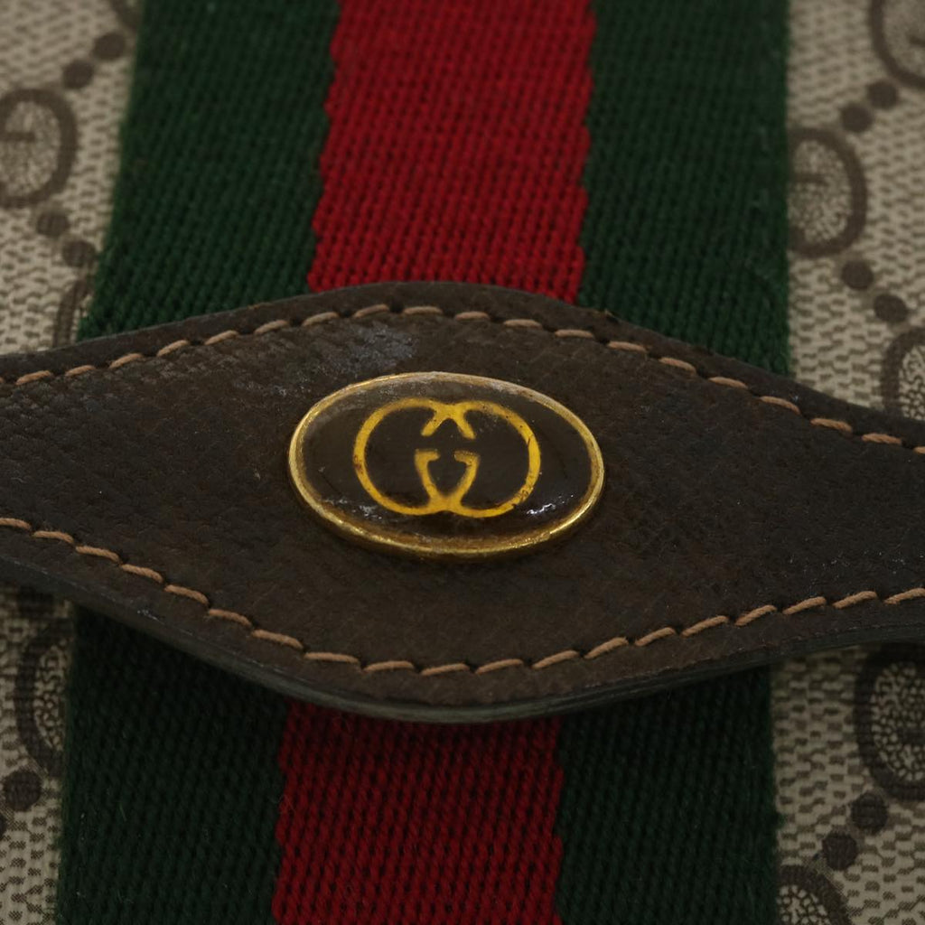 GUCCI GG Canvas Web Sherry Line Clutch Bag Beige Red Green 41.014 yk6142B