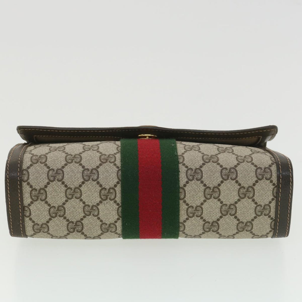 GUCCI GG Canvas Web Sherry Line Clutch Bag Beige Red Green 41.014 yk6142B