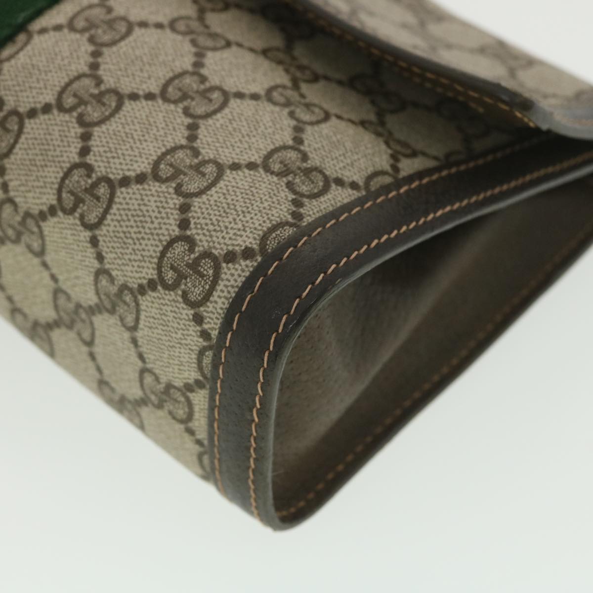 GUCCI GG Canvas Web Sherry Line Clutch Bag Beige Red Green 41.014 yk6142B