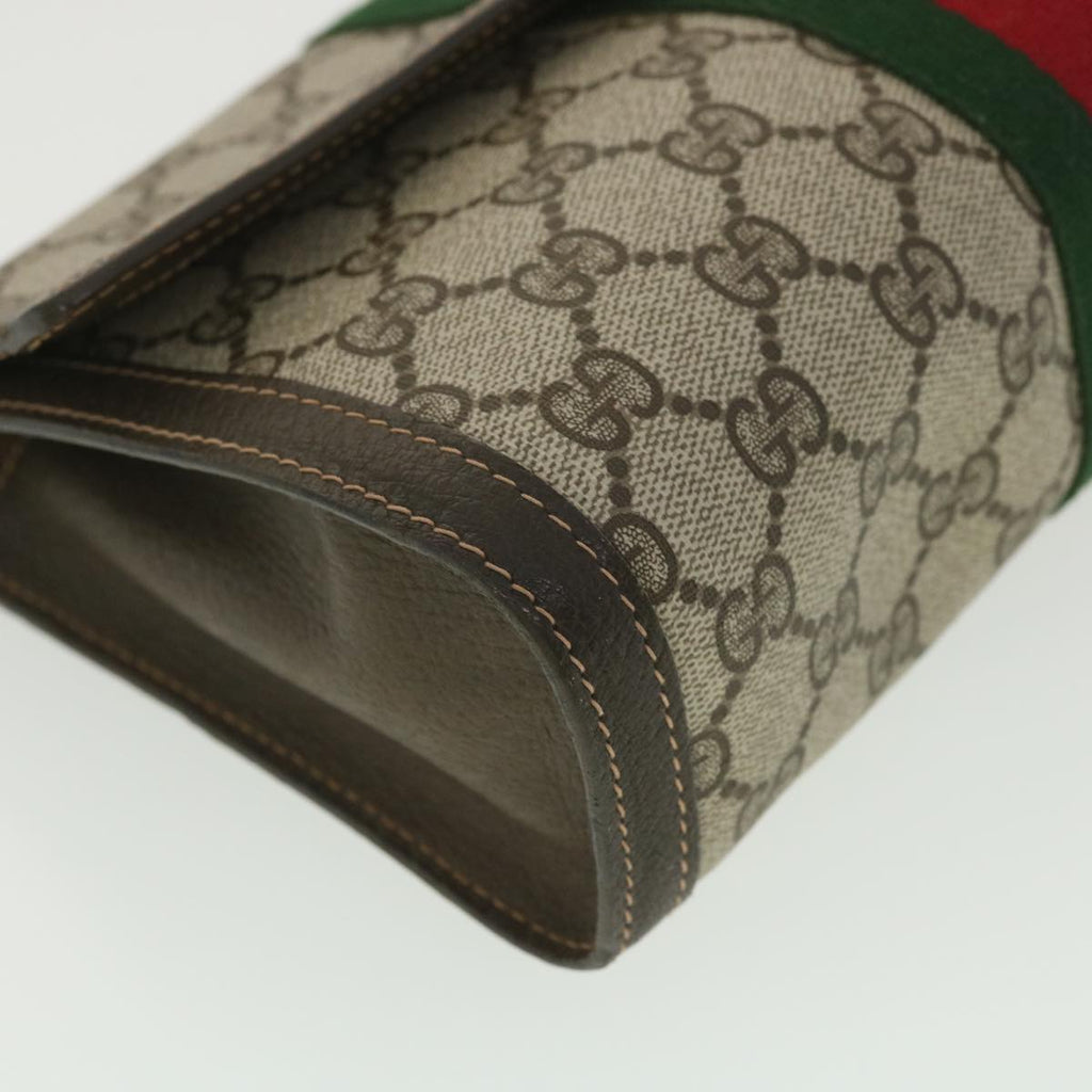 GUCCI GG Canvas Web Sherry Line Clutch Bag Beige Red Green 41.014 yk6142B