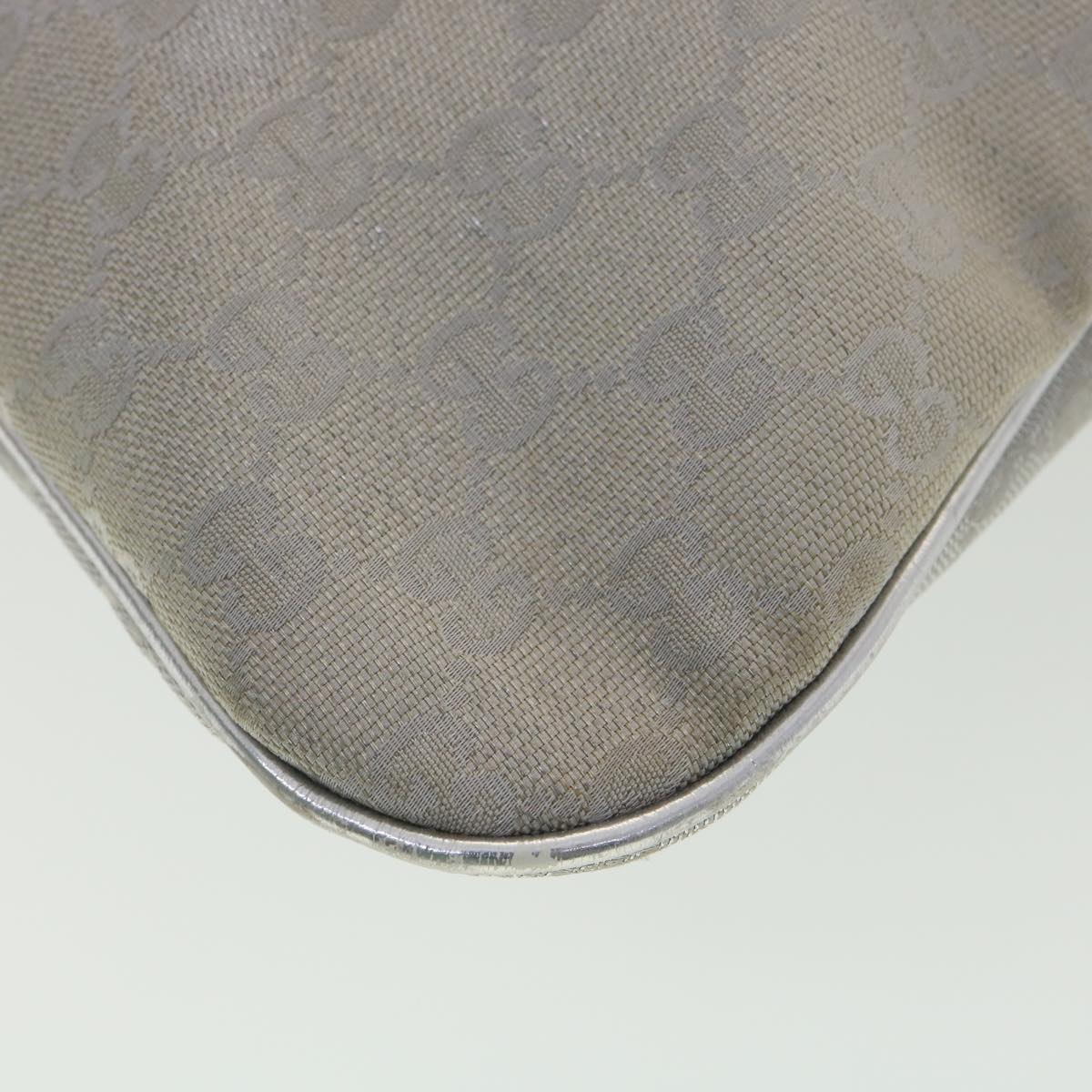 GUCCI GG Canvas Shoulder Bag Silver 169947 yk6144B