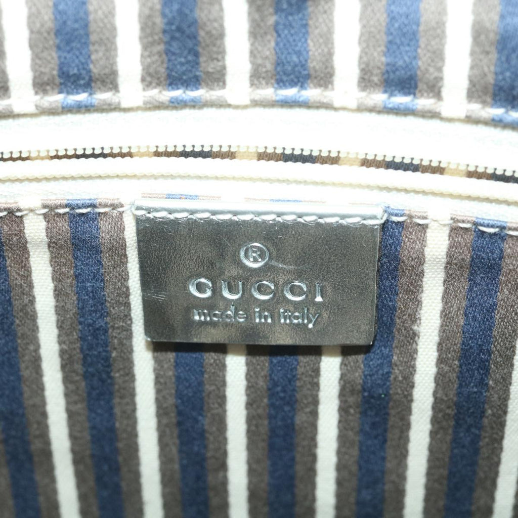 GUCCI GG Canvas Shoulder Bag Silver 169947 yk6144B