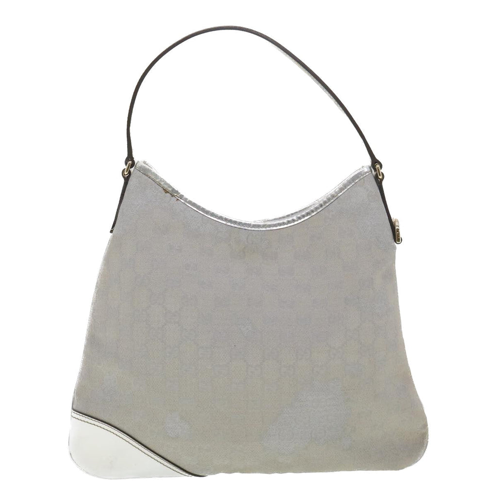 GUCCI GG Canvas Shoulder Bag Silver 169947 yk6144B