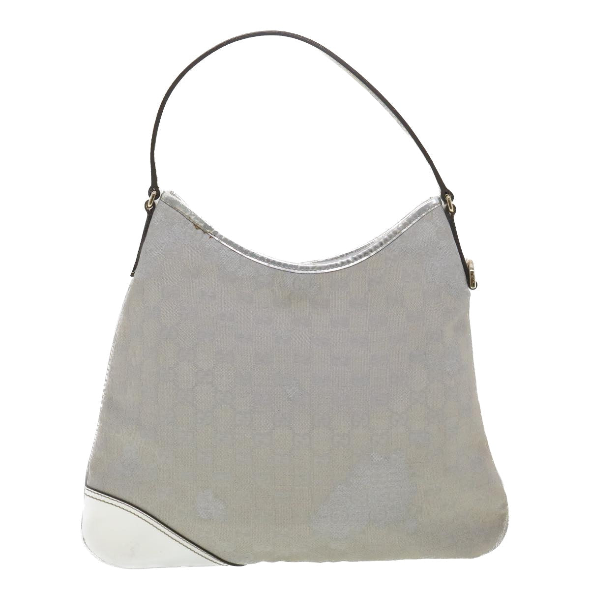 GUCCI GG Canvas Shoulder Bag Silver 169947 yk6144B
