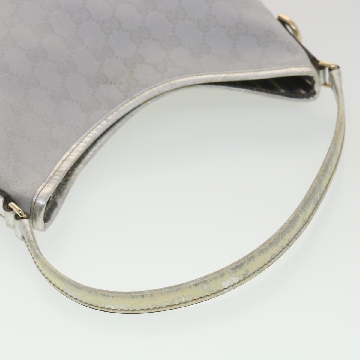 GUCCI GG Canvas Shoulder Bag Silver 169947 yk6144B