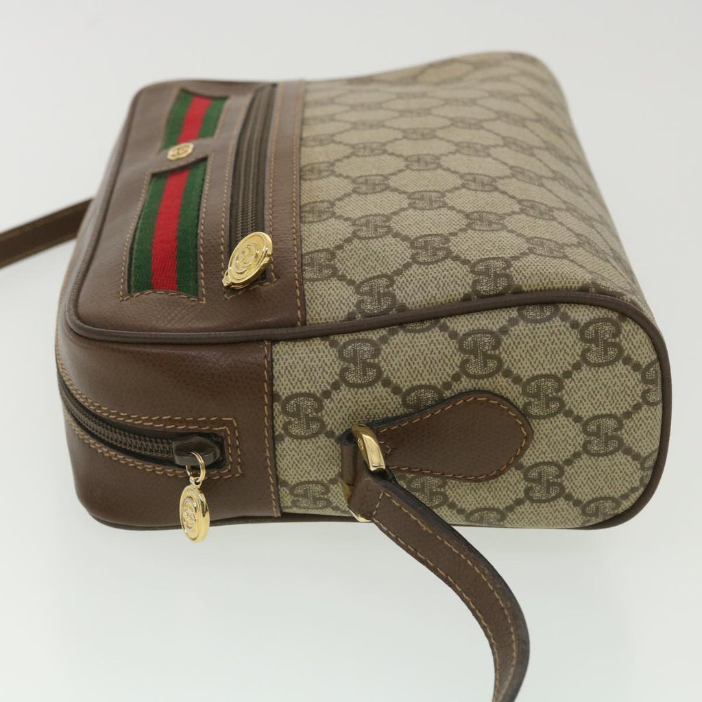 GUCCI GG Canvas Web Sherry Line Shoulder Bag Red Beige Green 001.56 yk6153B