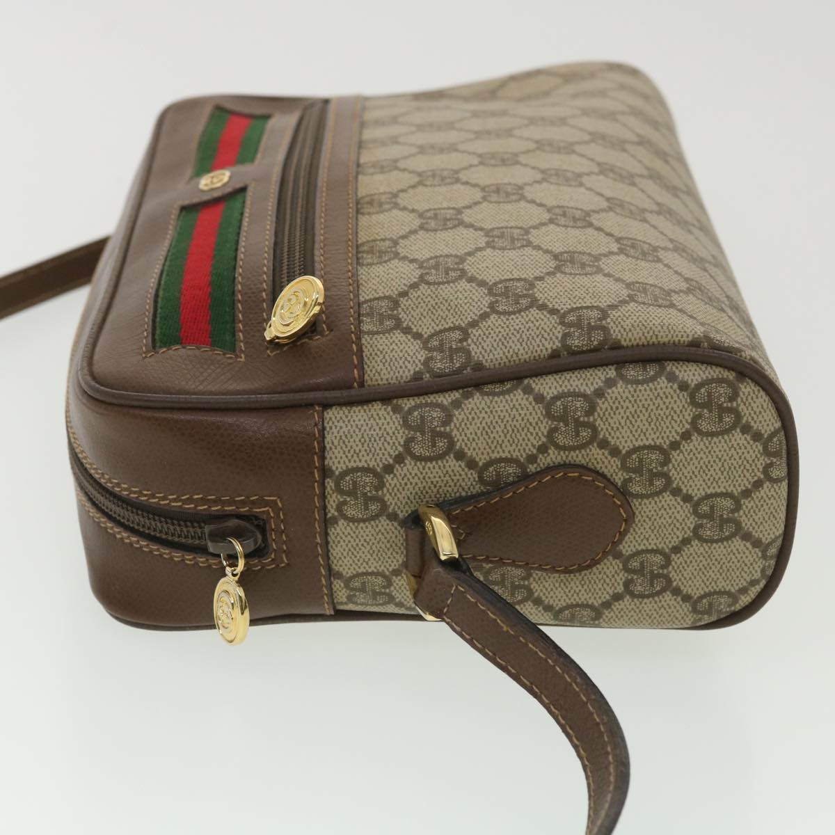 GUCCI GG Canvas Web Sherry Line Shoulder Bag Red Beige Green 001.56 yk6153B