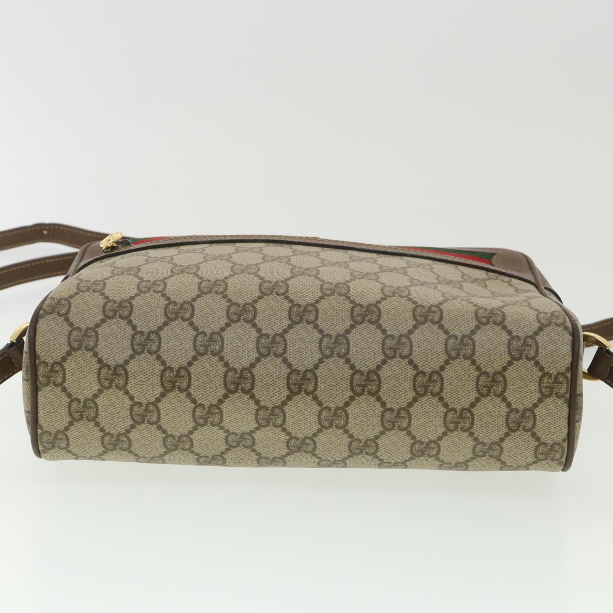 GUCCI GG Canvas Web Sherry Line Shoulder Bag Red Beige Green 001.56 yk6153B