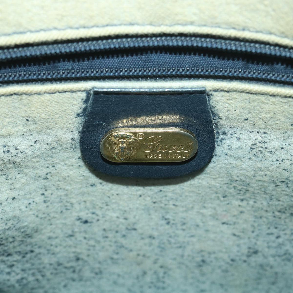 GUCCI GG Canvas Shoulder Bag PVC Leather Gray Navy 001.29.0117 yk6180