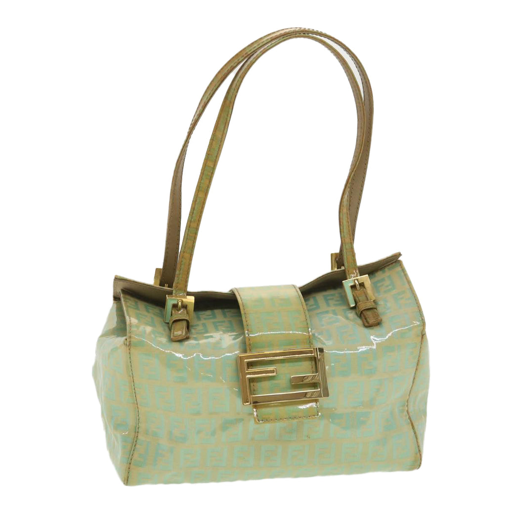 FENDI Zucchino Canvas Hand Bag Blue yk6199B