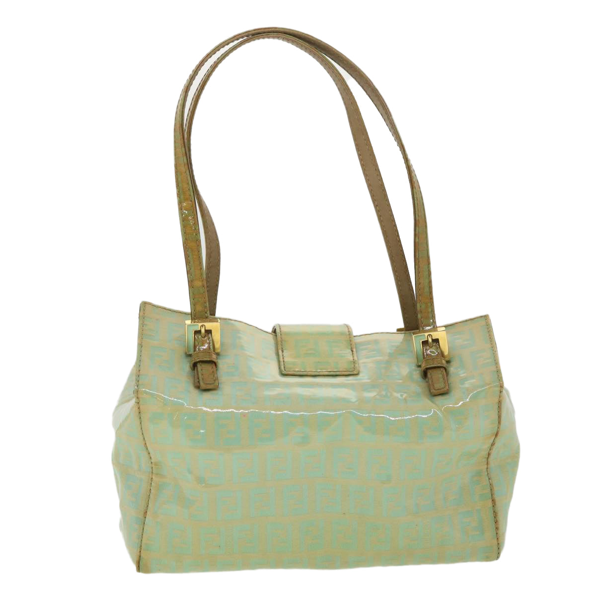 FENDI Zucchino Canvas Hand Bag Blue yk6199B