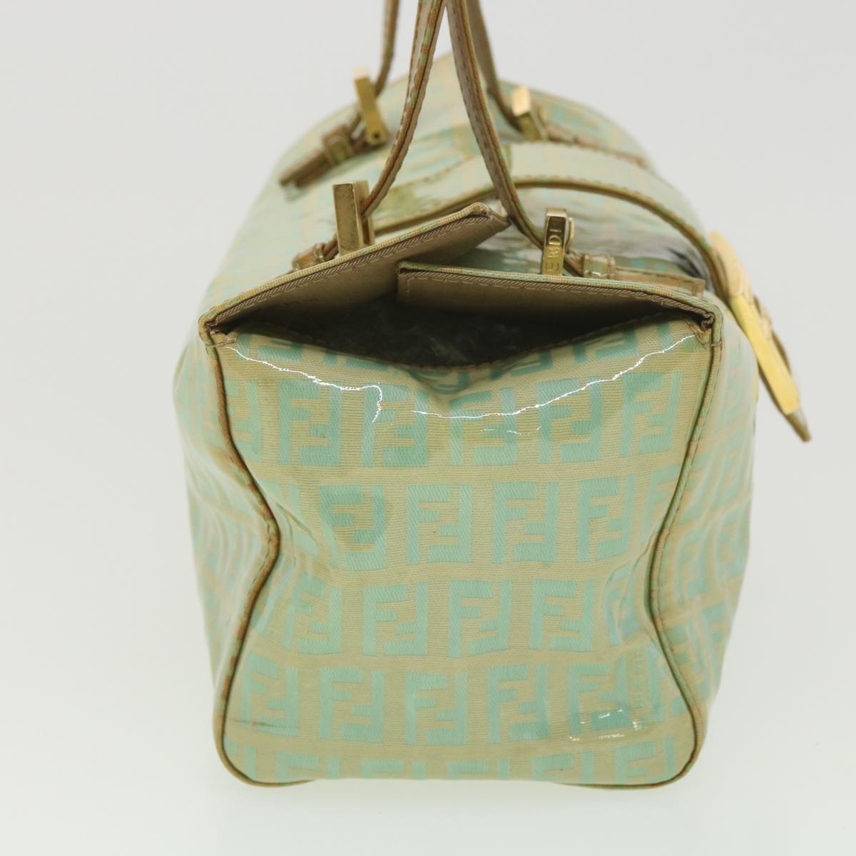 FENDI Zucchino Canvas Hand Bag Blue yk6199B