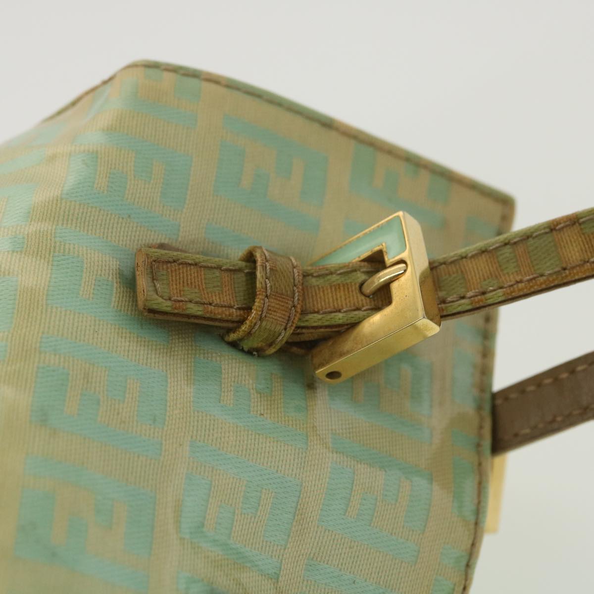FENDI Zucchino Canvas Hand Bag Blue yk6199B