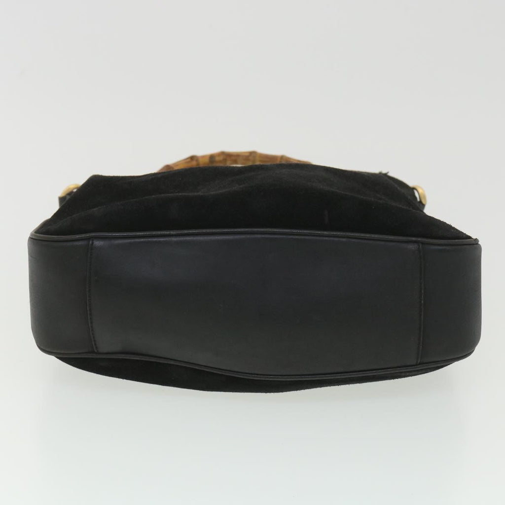 GUCCI Bamboo Hand Bag Suede 2way Black 001.3444.1638 yk6212B
