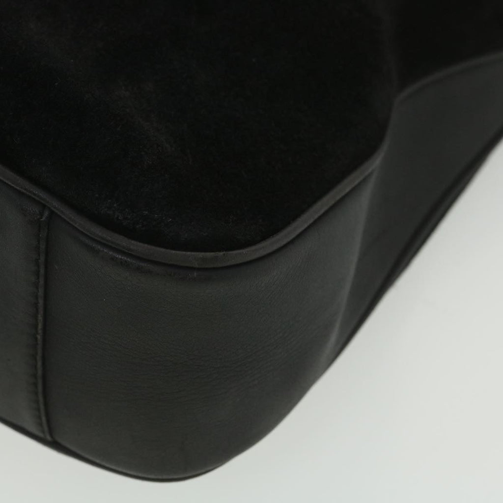GUCCI Bamboo Hand Bag Suede 2way Black 001.3444.1638 yk6212B
