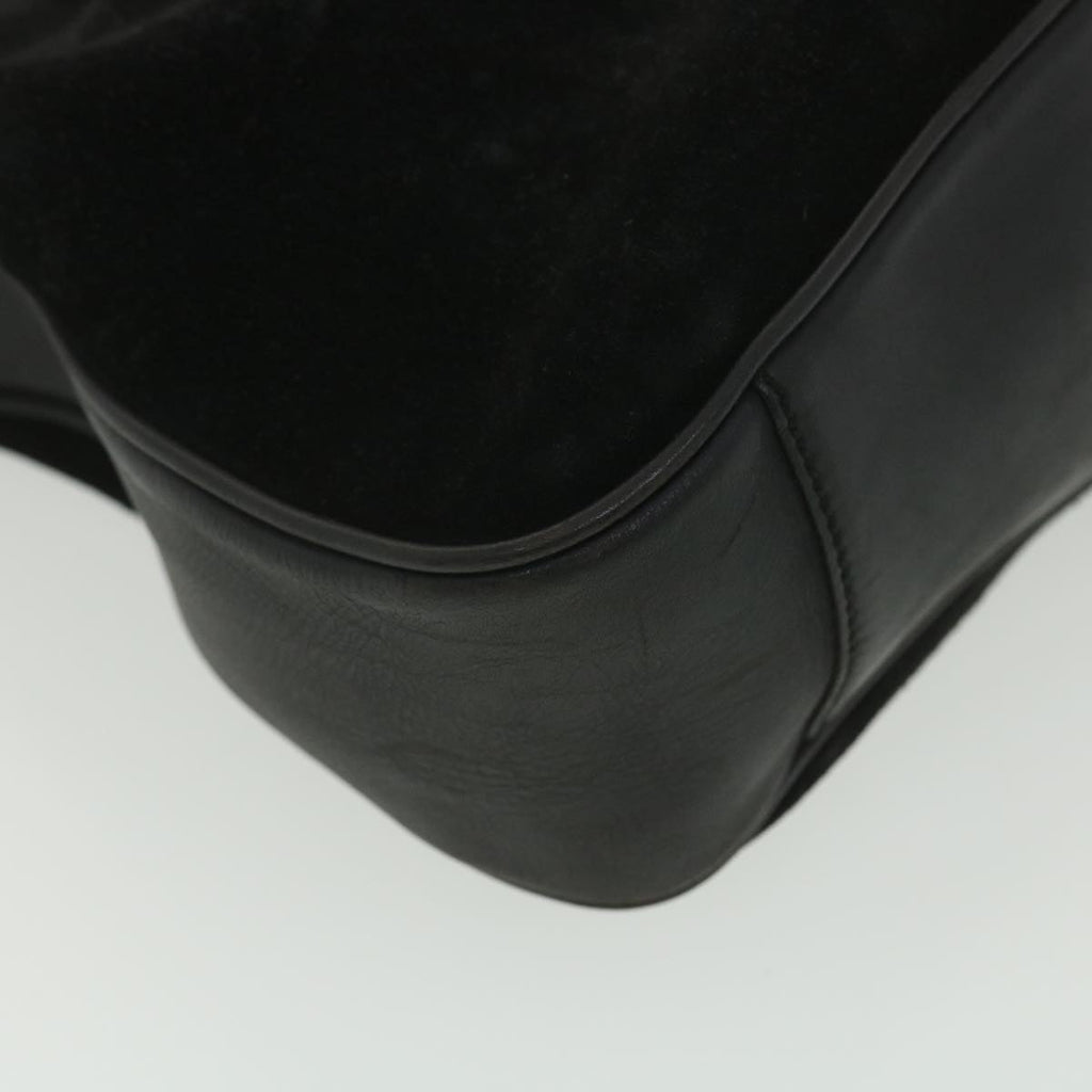 GUCCI Bamboo Hand Bag Suede 2way Black 001.3444.1638 yk6212B