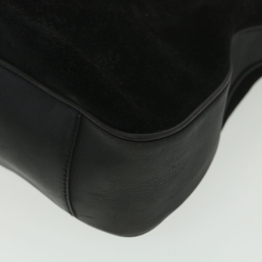 GUCCI Bamboo Hand Bag Suede 2way Black 001.3444.1638 yk6212B
