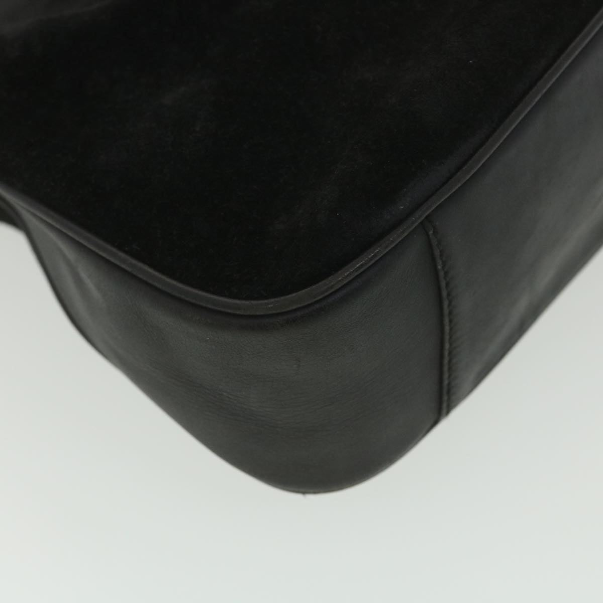 GUCCI Bamboo Hand Bag Suede 2way Black 001.3444.1638 yk6212B