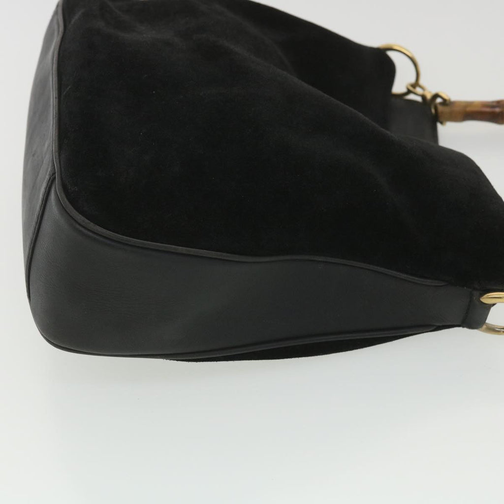 GUCCI Bamboo Hand Bag Suede 2way Black 001.3444.1638 yk6212B