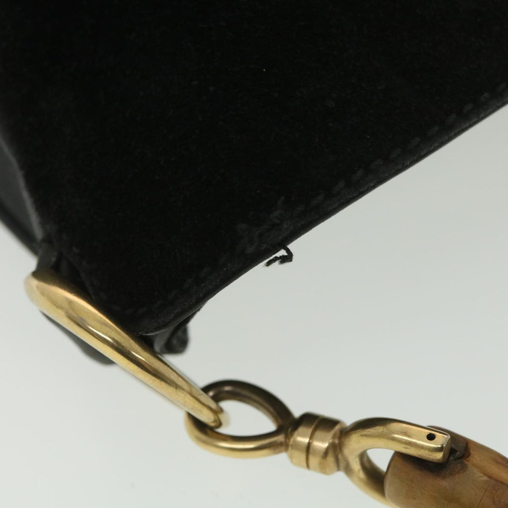 GUCCI Bamboo Hand Bag Suede 2way Black 001.3444.1638 yk6212B