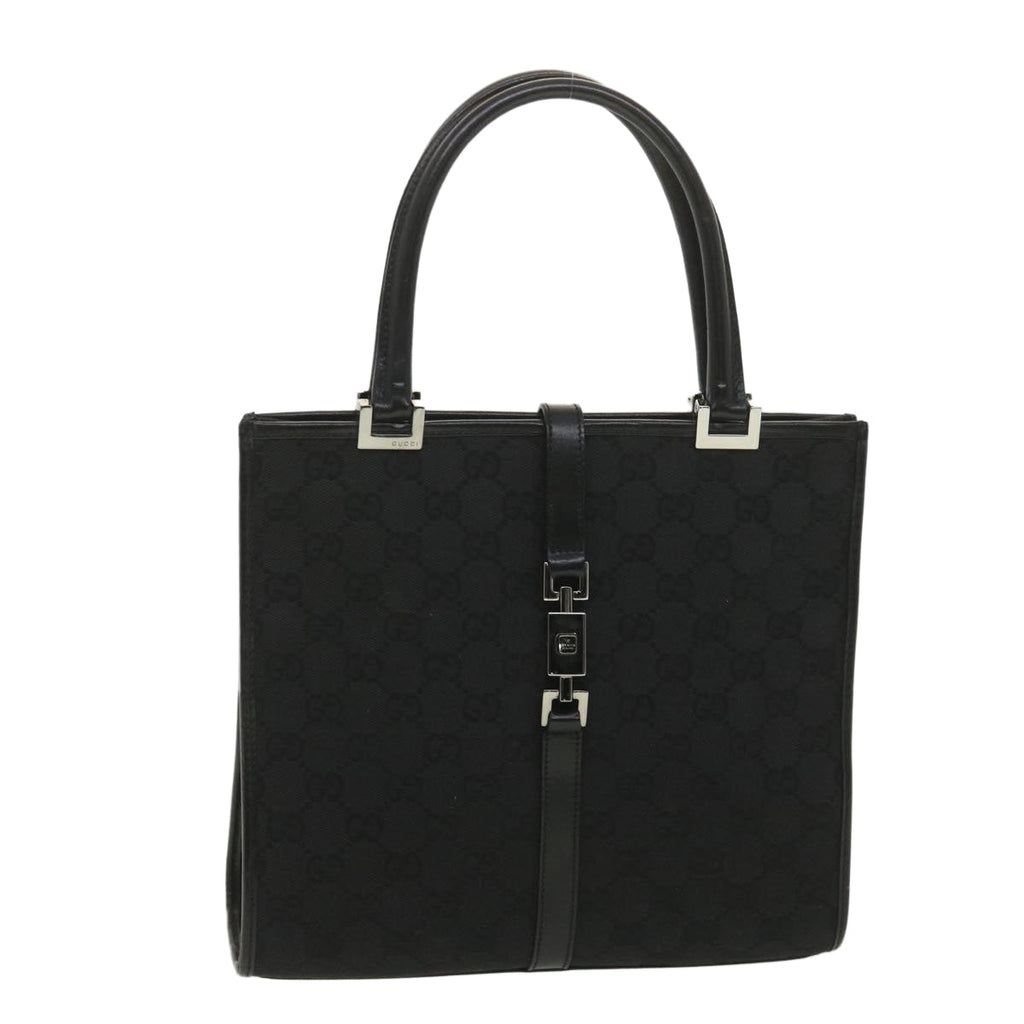 GUCCI GG Canvas Jackie Hand Bag Black 01715/3444 yk6249