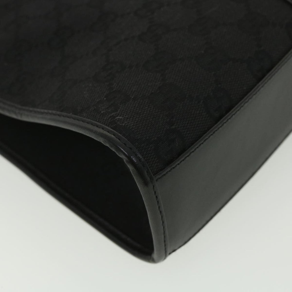 GUCCI GG Canvas Jackie Hand Bag Black 01715/3444 yk6249