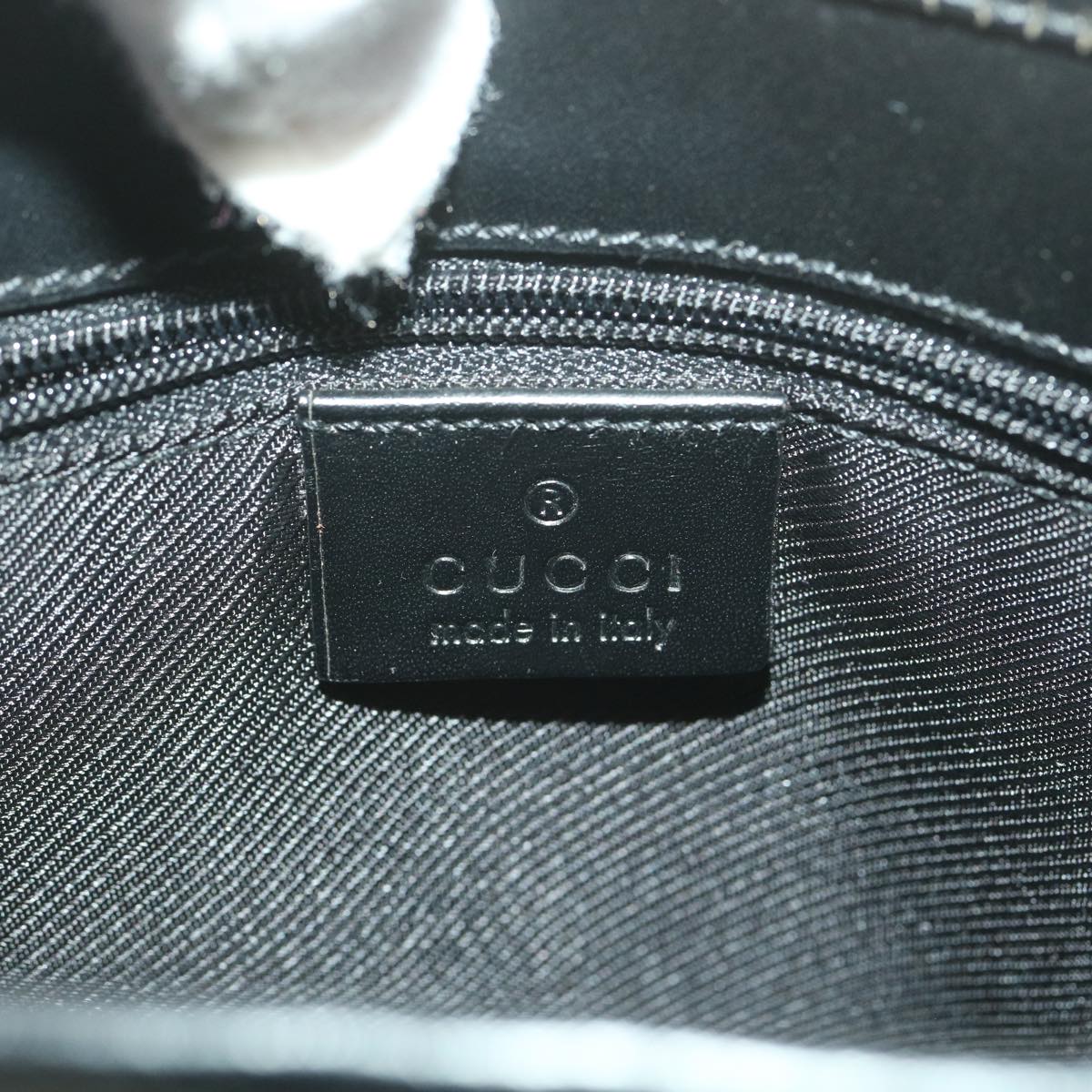 GUCCI GG Canvas Jackie Hand Bag Black 01715/3444 yk6249