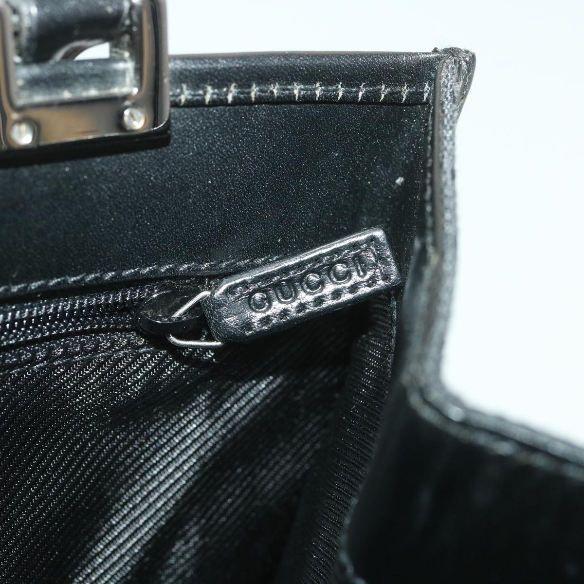 GUCCI GG Canvas Jackie Hand Bag Black 01715/3444 yk6249