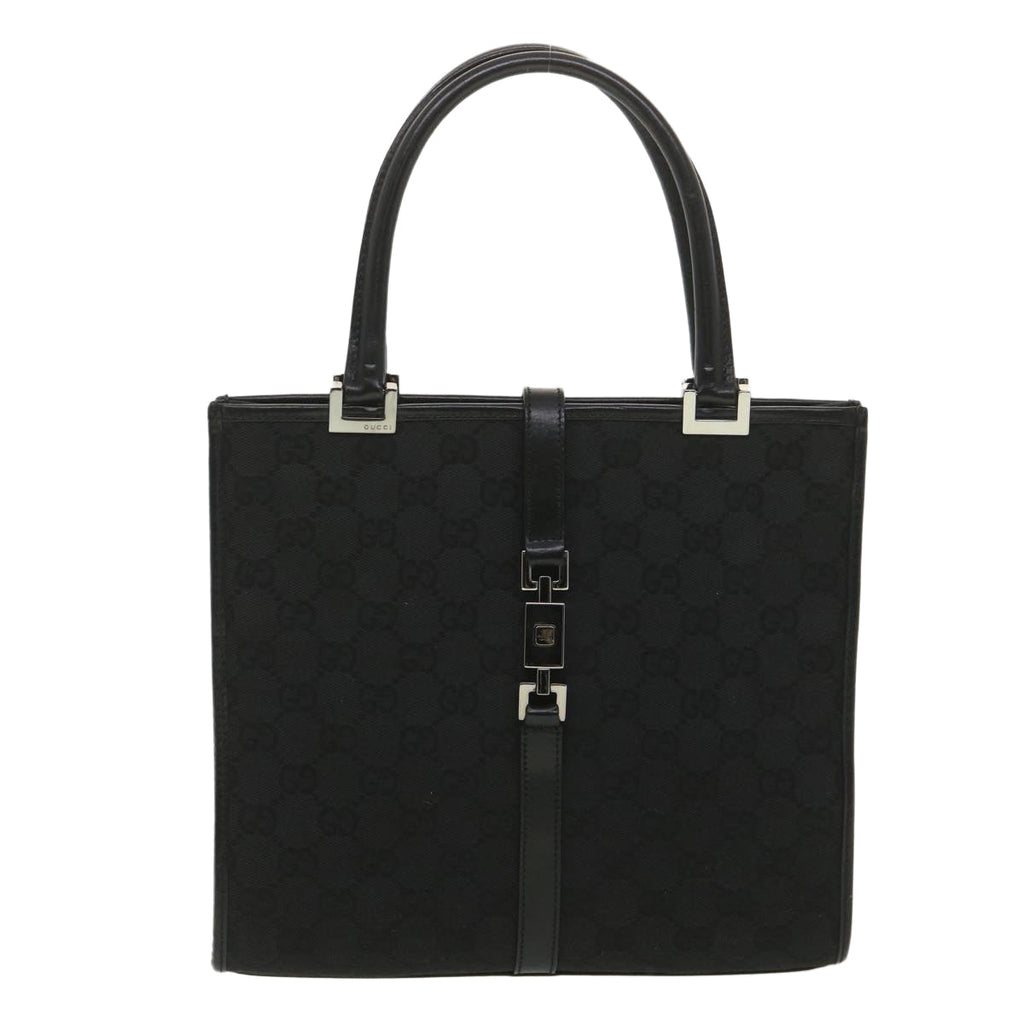 GUCCI GG Canvas Jackie Hand Bag Black 01715/3444 yk6249