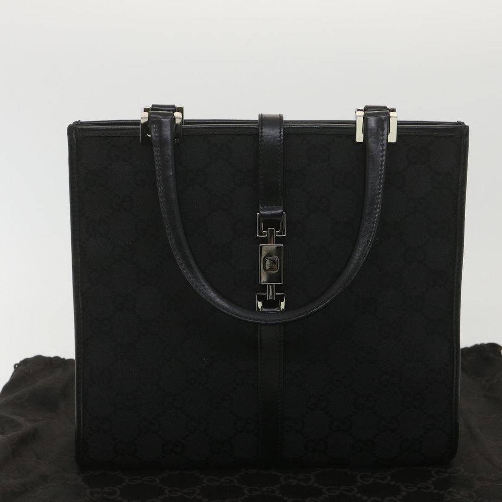 GUCCI GG Canvas Jackie Hand Bag Black 01715/3444 yk6249